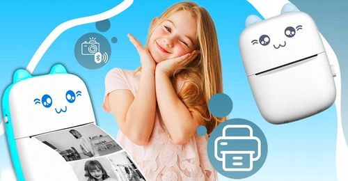 MINI DRUKARKA TERMICZNA DRUKUŚ ORYGINALNY DO ZDJĘĆ PRZENOŚNA KOTEK 11 ROLEK na Arena.pl