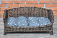 ALFIE PROSTOKĄTNE LUKSUSOWE WIKLINOWE LEGOWISKO DLA PSA KANAPA DLA ZWIERZĄT 84x62 H16/42 CM