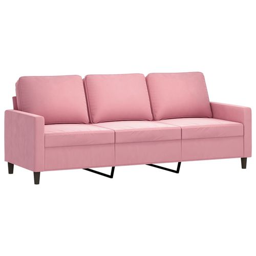 Sofa 3-osobowa, różowa, 180 cm, obita aksamitem na Arena.pl