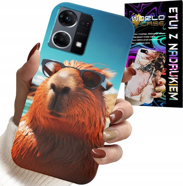 ETUI DO OPPO RENO7 4G - SŁODKA KAPIBARA, CAPIBARA CASE + SZKŁO zdjęcie 1