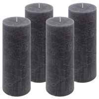 Zestaw świec rustykalnych, 20 cm, Ø 7,5 cm, antracyt, 4 szt.