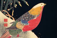 Plakat 60x40cm Golden Pheasant, Jakuchu Japoński Vintage