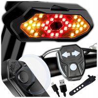 LAMPKA ROWEROWA TYLNA LED KIERUNKOWSKAZ STOP USB BEZPRZEWODOWA PILOT MIGACZ