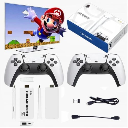 GRA TELEWIZYJNA retro bezprzewodowa z 2 kontrolerami 64GB DUŻO gier HDMI na Arena.pl