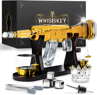 ZESTAW PREZENTOWY KOMPLETNY DO WHISKEY KARAFKA 1000ml KARABIN MASZYNOWY