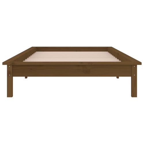 Rama łóżka z LED, miodowy brąz, 100 x 200 cm, lite drewno na Arena.pl