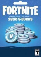 KLUCZ DOŁADOWANIE PREPAID GIFT 2800 V-BUCKS FORTNITE
