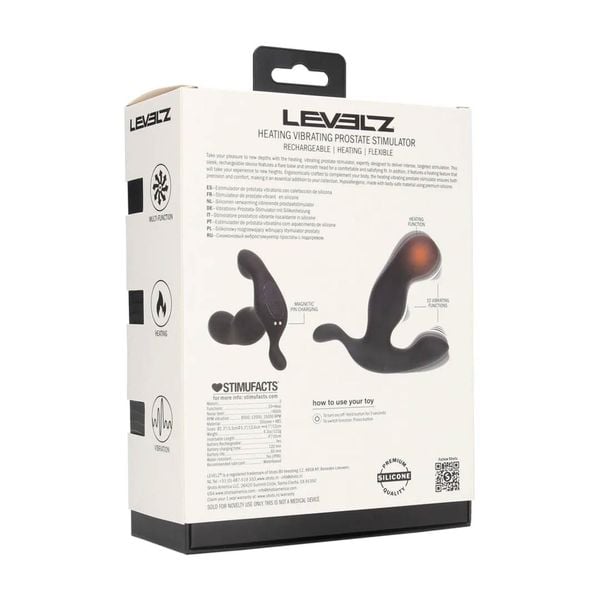 Heating And Vibrating Silicone Prostate Stimulator - Black zdjęcie 3
