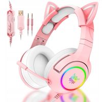 ONIKUMA K9 KOCIE USZY SŁUCHAWKI GAMINGOWE NAUSZNE PRZEWODOWE Z MIKROFONEM