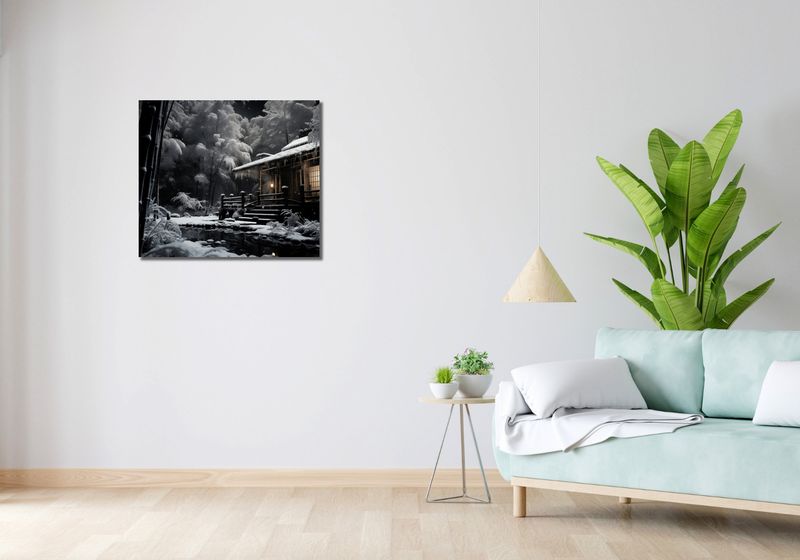 Obraz 70x60cm Tradycyjna Japońska Chatka zdjęcie 2