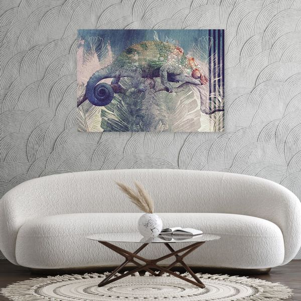 Emaga Obraz na płótnie, Kameleon na gałęzi - 100x70 zdjęcie 2