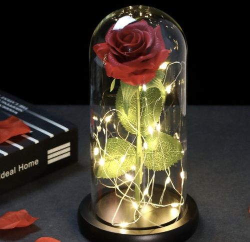 WIECZNA RÓŻA W SZKLE LED PREZENT NA DZIEŃ BABCI KOBIET WALENTYNKI GRAWER na Arena.pl