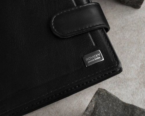 skórzany portfel męski z systemem rfid zamykany na zatrzask - rovicky na Arena.pl