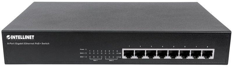 INTELLINET GIGABIT SWITCH 8X 10/100/1000 RJ45 POE+ 140W 19  RACK zdjęcie 3