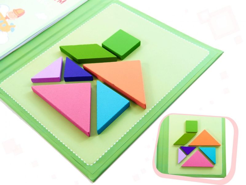 Książeczka magnetyczna układanka klocki 3D tangram zdjęcie 6