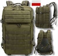 DUŻY PLECAK WOJSKOWY PODRÓŻNY TURYSTYCZNY TAKTYCZNY MILITARNY 45L + FLAGA