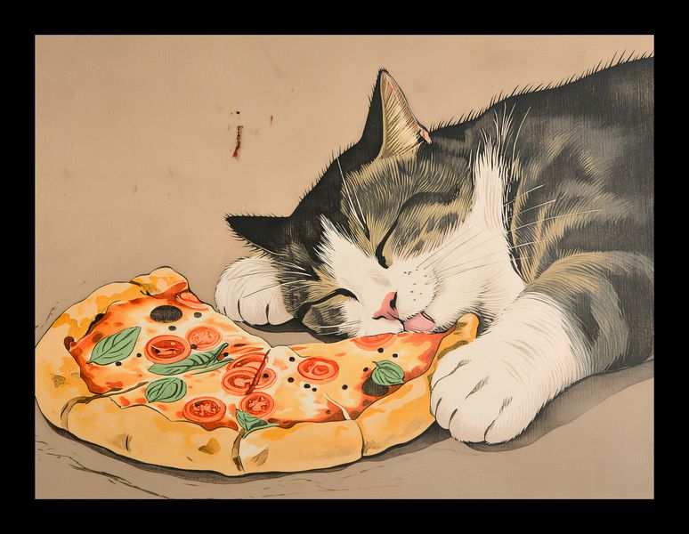 Plakat 20x15cm Pizza Dla Kota zdjęcie 2