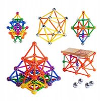 Klocki Magnetyczne Konstrukcyjne 250 el. Edukacyjne Zestaw 3D dla Dzieci