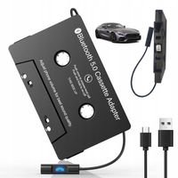 KASETA ADAPTER MP3 AUX RADIO BLUETOOTH 5.0 DO SAMOCHODU Z KABLEM MINI JACK
