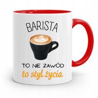 Dla Baristy Baristki Kawiarki Kubek Czerwony Z Nadrukiem Ze Zdjęciem