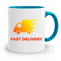 Kubek Błękitny Dla Kuriera Fast Delivery Prezent Z Nadrukiem Ze Zdjęciem