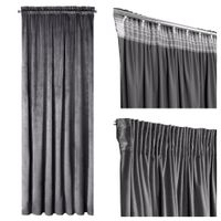 Zasłona gotowa na taśmie Eurofirany 140X270 MELANIE grafit