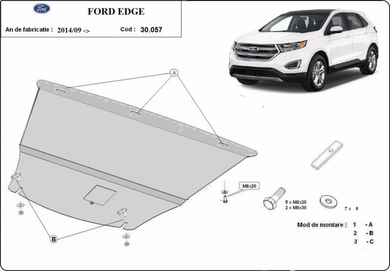 Stalowa osłona pod silnik Ford Edge 16-2021 zdjęcie 2