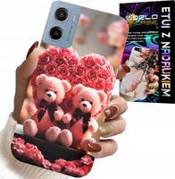 ETUI DO MOTOROLA E15 / G05 - RODZINKA RÓŻANYCH MISIÓW SERCE + FOLIA