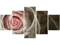 80CM 150CM OBRAZ 5 ELEM RÓŻA KTALNA JASNY RÓŻ ŚCIENNY