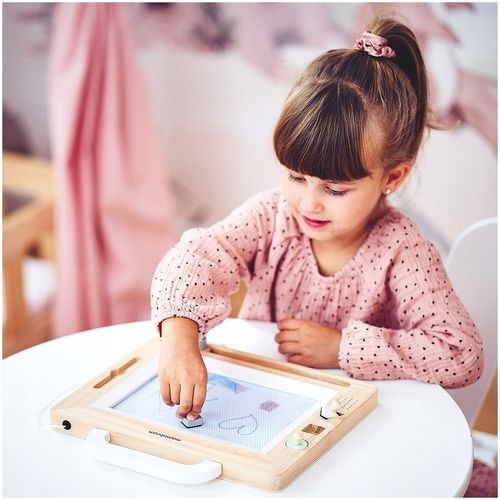 Drewniany Magnetyczny Znikopis z Pieczątkami - Tablica do Rysowania Tablet na Arena.pl