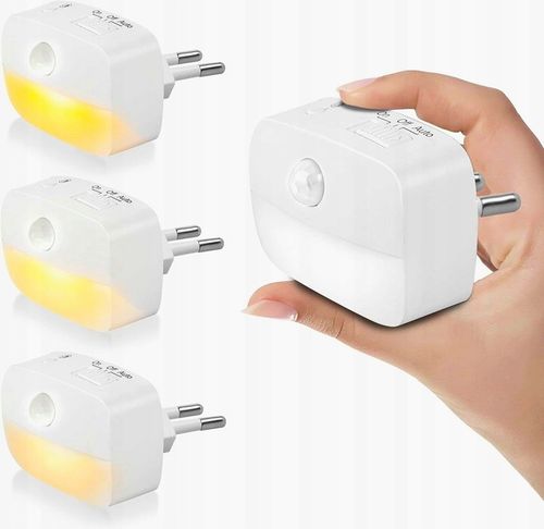 Lampka nocna DO GNIAZDKA LED z czujnikiem 3 TRTBY ŚWIATŁA ruchu kontaktu na Arena.pl