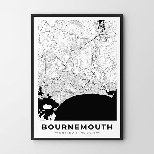 Plakat mapa plan miasta Bournemouth 50x70 cm na Arena.pl