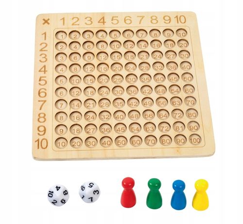 DREWNIANA TABLICZKA MNOŻENIA UKŁADANKA MONTESSORI LICZYDŁO na Arena.pl