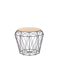 Stolik pomocniczy jasne drewno z czarnym ELIDA