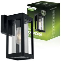 Lampa kinkiet ogrodowy elewacyjny QUADRA E27 czarny LUMULED