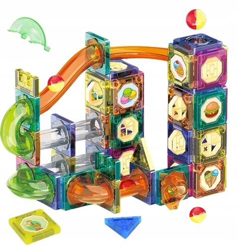 TOR KULKOWY 110 ELEMENTÓW DUŻY ZESTAW KULODROM KLOCKI KONSTRUKCYJNE na Arena.pl