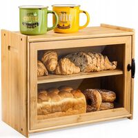 CHLEBAK DREWNIANY POJEMNIK NA CHLEB PIECZYWO DUŻY 37x29x20 CM
