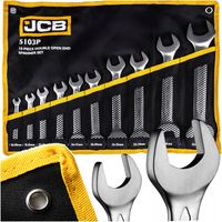 ZESTAW KLUCZY PŁASKICH DWUSTRONNYCH 10 ELEMENTÓW STAL CR-V 8-36 MM JCB