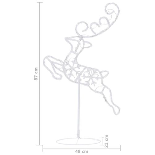 Świąteczne, lecące renifery z saniami, akryl, 260x21x87 cm na Arena.pl
