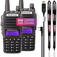 2 krótkofalówki Baofeng UV82 MK5 8W w zestawie kabel programujący