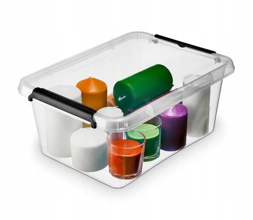 Pojemnik Plastikowy Przeźroczysty z Pokrywą 12,5L Pudełko Pudło na Arena.pl