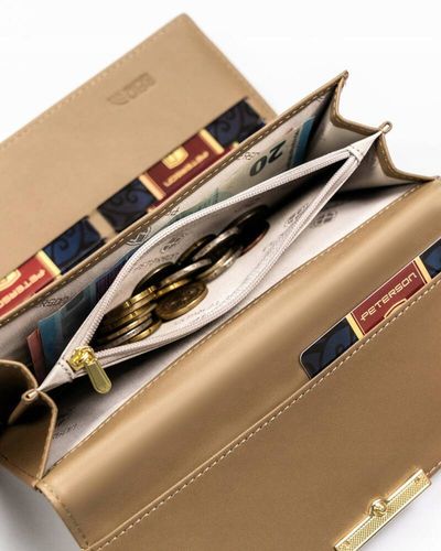 duży, poziomy portfel damski ze skóry ekologicznej - peterson na Arena.pl