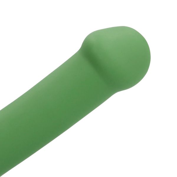 Non-Phallic Vibrating Dildo - Small - Forest Green zdjęcie 7