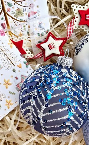 Bombki choinkowe szklane ręcznie malowane, 8cm, komplet 6 sztuk na Arena.pl