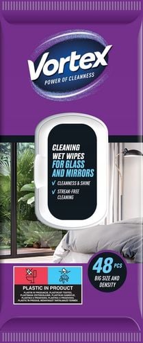 vortex chusteczki nawilżane do luster i szkła , flip top ,48 sztuk na Arena.pl