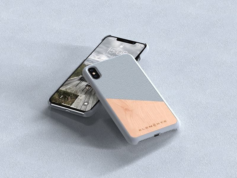 Nordic Elements Original Hel - Drewniane etui iPhone Xs Max (Light Grey) zdjęcie 4