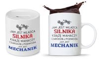 Zestaw Dla Mechanika Prezent Kubek + Skarbonka Z Nadrukiem Ze Zdjęciem