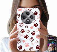 ETUI DO OPPO RENO12 F / 12FS 5G - PSIE ŁAPKI NA BIAŁYM TLE, PIES, KOT, MIŚ