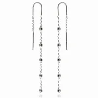 DELIKATNE PRZEWLEKANE WISZĄCE SREBRNE KOLCZYKI GŁADKIE KULKI KULECZKI BALLS