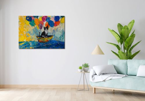 Obraz 100x70cm Kot na Łodzi na Arena.pl